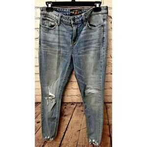 Lucky Brand Womens 4/27 Ankle Mid Rise Ava Skinny Jeans‎ Distressed